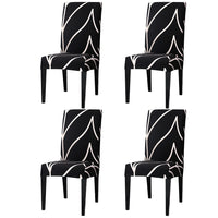 4pcs Stretch Chair Cover Washable Chair Slipcovers -Style 3