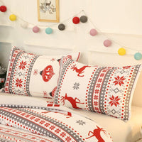 3pcs Christmas Quilt Duvet Cover Double Size Bedding Set-Style 2