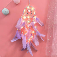 LED Dream Catcher Feather Pendant Wall Hanging Decor Kid Gift