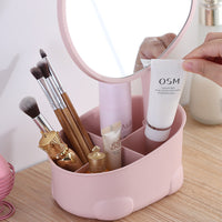 Makeup Mirror with Storage Pink