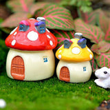 4Pcs DIY Dollhouse Miniatures Mushroom Statue Figurines Fairy Garden Ornament Decor-Style 1