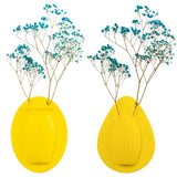 2Pcs 18.5 x 14cm Silicone Sticky Small Vases -Yellow