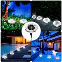 4/8/12/24 Pcs White Light LED Solar Lights Ground Floor Decking Patio Outdoor Garden Path Disk Lamp