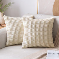 2Pcs Boho Throw Pillow Covers Modern Pillowcases Home Decor Beige