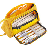 Pencil Case Large Capacity Pencil Pouch Handheld Pen Bag Yellow