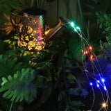 Solar Light Hollow Butterfly Watering Can Lights