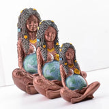 3Pcs Mother Earth Goddess Art Statue Figurine for Home Decor