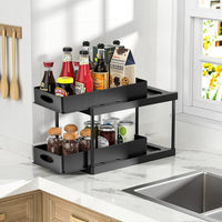 2 Tier Under Sink Organizer Kitchen Storage Bathroom Countertop Organizer -Style 2