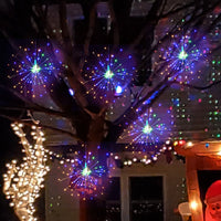 2X Colored 8 Modes DIY Starburst Solar Lights 200LED 40 Branches Fireworks Lamp