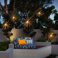 2X Warm 8 Modes DIY Starburst Solar Lights 200LED 40 Branches Fireworks Lamp