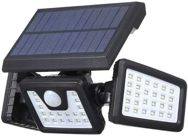 3 Heads Spotlights Motion Sensor Solar Powered Lights with 74LED IP65 Waterproof