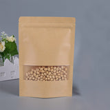 100 XL2XL Visible Resealable Kraft Paper Pouch Self Sealing Zip Food Storage Bag