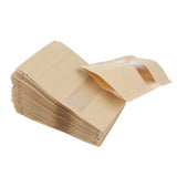 100 Pack ofVisible Resealable Kraft Paper Pouch Self Sealing Food Storage Bag