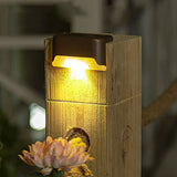 12PCS Solar Powered Deck Lights Warm White Lamps Set Brown