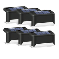 12PCS Solar Powered Deck Lights Warm White Lamps Set Black