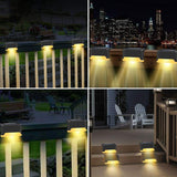 12PCS Solar Powered Deck Lights Warm White Lamps Set Black