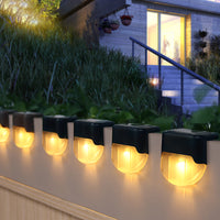 Solar Powered Fence Lights for Yard Steps Fence Pathway - Warm White Light