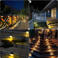 Solar Powered Fence Lights for Yard Steps Fence Pathway - Warm White Light