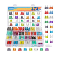 272pcs Automotive Car Blade Fuses Assortment Kit Mini Fuses Set