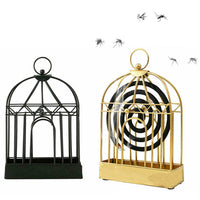 2 X Different Colour Birdcage Shape Mosquito Coil Holder Hangable Burner Incense Sandalwood Mosquito Repellent Coil Case Outdoor Decor Home Decor