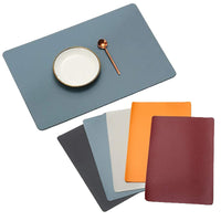 4Pcs Rectangle PVC PU Leather Place Mats Heat Insulation Placemats Stylish Tablemats for Kitchen Home Dining Room Dinner Table Hotel Feast