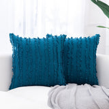 45 x 45CM Home Decorative Tassels Design Boho Throw Pillow Cases Cotton Linen Striped Cushion Covers for Sofa Couch Living Room Bedroom