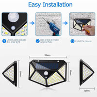 100 LEDs 4 Side Illumination Solar Powered Motion Sensor Lights