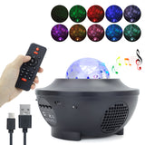 LED Galaxy Star Projector Light Night Lamp USB Bluetooth Music Speaker