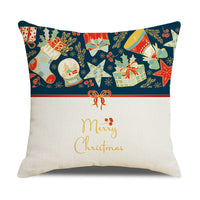 4Pcs Christmas Pillowcase Xmas Throw Pillow Case Linen Blended Merry Christmas Cushion Cover