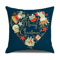 4Pcs Christmas Pillowcase Xmas Throw Pillow Case Linen Blended Merry Christmas Cushion Cover