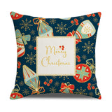 4Pcs Christmas Pillowcase Xmas Throw Pillow Case Linen Blended Merry Christmas Cushion Cover