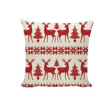 4Pcs Christmas Pillowcase Xmas Throw Pillow Case Linen Blended Merry Christmas Cushion Cover-Style 1