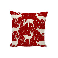 4Pcs Christmas Pillowcase Xmas Throw Pillow Case Linen Blended Merry Christmas Cushion Cover-Style 1