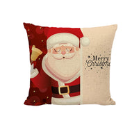 4Pcs Christmas Pillowcase Xmas Throw Pillow Case Linen Blended Merry Christmas Cushion Cover-Style 2