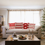 4Pcs Christmas Pillowcase Xmas Throw Pillow Case Linen Blended Merry Christmas Cushion Cover-Style 1