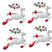 Silver Elk Christmas Napkin Rings Napkin Holder Rings Christmas Table Decoration