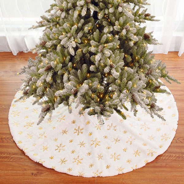 Sequin Christmas Tree Skirt Merry Christmas Decorations Xmas Home Decor-Gold