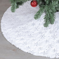 Sequin Christmas Tree Skirt Merry Christmas Decorations Xmas Home Decor-Silver