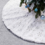 Sequin Christmas Tree Skirt Merry Christmas Decorations Xmas Home Decor-Silver