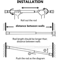 Tension Rods Adjustable Cupboard Bars Curtain Rods Closet Rod Wardrobe Rod