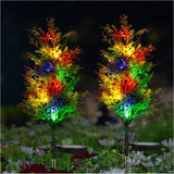 2Pcs Solar Powered Christmas Lamps Pine Lights Xmas Decoration Garden Patio Lawn Pathway Landscaping Lighting