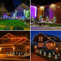 2Pcs Solar Powered Christmas Lamps Pine Lights Xmas Decoration Garden Patio Lawn Pathway Landscaping Lighting