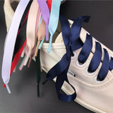 1cmx130cm 10 Pairs of Flat Satin Ribbon Shoelaces