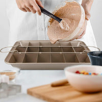 Non-Stick Carbon Steel Brownie Baking Tray with Dividers Brownie Pan