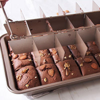 Non-Stick Carbon Steel Brownie Baking Tray with Dividers Brownie Pan