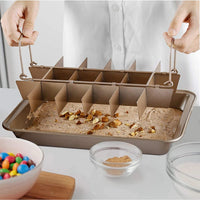 Non-Stick Carbon Steel Brownie Baking Tray with Dividers Brownie Pan