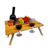 Portable Wooden Folding Square Picnic Table Outdoor Mini Wine Rack