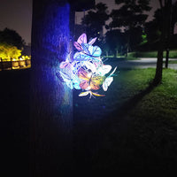 Mesh Solar Butterfly Ball Hanging Lights Round Outdoor Garden Decor Pendant