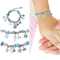 63Pcs Christmas DIY Bracelet Making Kit Pendant Bracelet Ornaments Blue