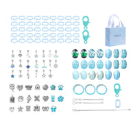 113pcs Bracelet Making Kit DIY Charm Bracelets Kit Jewellery Crafts Set for Girls Gifts-Blue